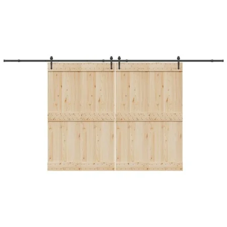 Kit de herrajes para puertas correderas acero negro 427 cm by , Door items - Ref: Foro24-3295782, Price: 161,46 €, Discount: %