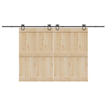 Kit de herrajes para puertas correderas acero negro 400 cm by , Door items - Ref: Foro24-3295794, Price: 85,76 €, Discount: %