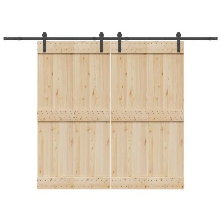 Kit de herrajes para puertas correderas acero negro 427 cm by , Door items - Ref: Foro24-3295780, Price: 138,67 €, Discount: %