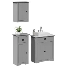 Juego de muebles de baño BODO 3 pzas madera maciza pino gris de , Muebles de baño - Ref: Foro24-3307649, Precio: 232,34 €, De...