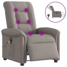 Sillón reclinable de masaje eléctrico tela gris taupe de , Sillones - Ref: Foro24-3303251, Precio: 263,77 €, Descuento: %
