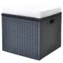 Set comedor de jardín 6 piezas y cojines ratán sintético negro de vidaXL, Conjuntos de jardín - Ref: Foro24-42643, Precio: 69...