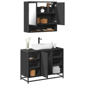 Juego de muebles de baño 2 pzas madera contrachapada negro de , Muebles de baño - Ref: Foro24-3300940, Precio: 153,78 €, Desc...