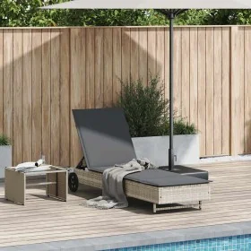 Tumbona con ruedas y cojín ratán sintético gris claro by , Loungers - Ref: Foro24-4104038, Price: 166,79 €, Discount: %