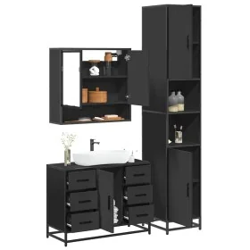 Juego de muebles de baño 3 pzas madera contrachapada negro de , Muebles de baño - Ref: Foro24-3301110, Precio: 339,08 €, Desc...