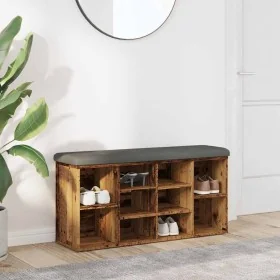 Banco zapatero madera de ingeniería madera vieja 102x32x50 cm de , Bancos para recibidores y almacenamiento - Ref: Foro24-857...