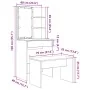 Juego de tocador con LED madera artesanal de roble de , Tocadores para dormitorios - Ref: Foro24-3329188, Precio: 140,59 €, D...