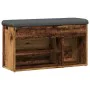 Banco zapatero madera de ingeniería madera vieja 82x32x45,5 cm by , Benches for halls and storage - Ref: Foro24-857627, Price...