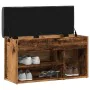 Banco zapatero madera de ingeniería madera vieja 82x32x45,5 cm by , Benches for halls and storage - Ref: Foro24-857627, Price...