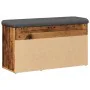 Banco zapatero madera de ingeniería madera vieja 82x32x45,5 cm by , Benches for halls and storage - Ref: Foro24-857627, Price...