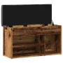 Banco zapatero madera de ingeniería madera vieja 82x32x45,5 cm by , Benches for halls and storage - Ref: Foro24-857627, Price...