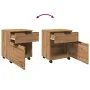 Archivador ruedas madera contrachapada roble artesanal de , Armarios y almacenamiento - Ref: Foro24-856950, Precio: 59,81 €, ...