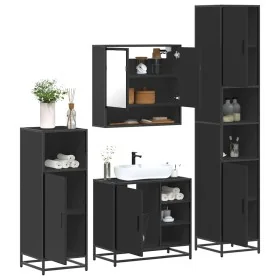 Juego de muebles de baño 4 pzas madera contrachapada negro de , Muebles de baño - Ref: Foro24-3301235, Precio: 375,91 €, Desc...