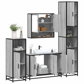 Set de muebles de baño 4 pzas madera contrachapada gris sonoma de , Muebles de baño - Ref: Foro24-3301223, Precio: 432,24 €, ...