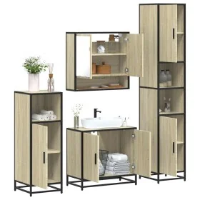 Juego de muebles de baño 4 pzas contrachapada roble sonoma de , Muebles de baño - Ref: Foro24-3301216, Precio: 332,81 €, Desc...