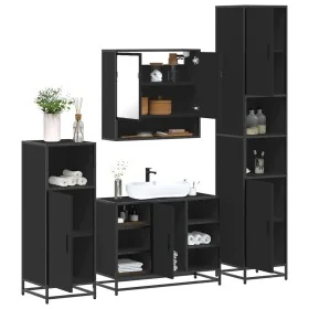 Juego de muebles de baño 4 pzas madera contrachapada negro de , Muebles de baño - Ref: Foro24-3301240, Precio: 423,02 €, Desc...