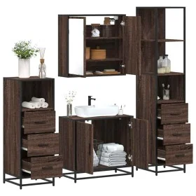Set de muebles baño 4 pzas madera contrachapada roble marrón de , Muebles de baño - Ref: Foro24-3301249, Precio: 314,58 €, De...