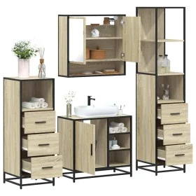 Juego de muebles de baño 4 pzas contrachapada roble sonoma de , Muebles de baño - Ref: Foro24-3301296, Precio: 319,97 €, Desc...