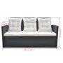 Set comedor de jardín 6 piezas y cojines ratán sintético negro de vidaXL, Conjuntos de jardín - Ref: Foro24-42643, Precio: 69...