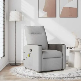 Sillón de masaje reclinable de tela gris nube de , Sillones - Ref: Foro24-4104831, Precio: 205,26 €, Descuento: %