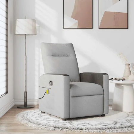 Sillón de masaje reclinable de tela gris nube de , Sillones - Ref: Foro24-4104831, Precio: 205,26 €, Descuento: %