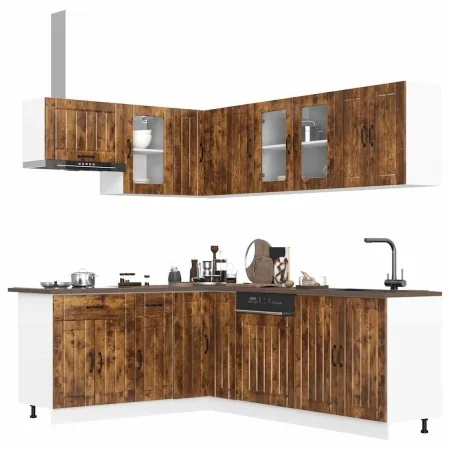 Mueble cocina Lucca roble ahumado 11 pzas madera contrachapada de , Armarios de cocina - Ref: Foro24-3314896, Precio: 697,03 ...