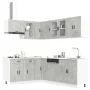 Mueble cocina Porto gris hormigón 11 pzas madera contrachapada de , Armarios de cocina - Ref: Foro24-3314905, Precio: 685,03 ...