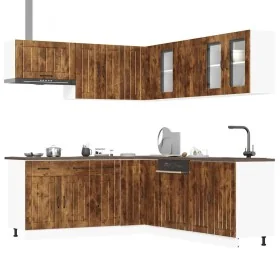 Mueble cocina Lucca roble ahumado 11 pzas madera contrachapada de , Armarios de cocina - Ref: Foro24-3314926, Precio: 718,12 ...