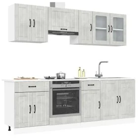 Mueble cocina Kalmar gris hormigón 8 pzas madera contrachapada de , Armarios de cocina - Ref: Foro24-3314835, Precio: 526,81 ...