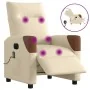 Sillón reclinable de masaje eléctrico tela color crema de , Sillones - Ref: Foro24-3324002, Precio: 240,22 €, Descuento: %
