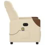 Sillón reclinable de masaje eléctrico tela color crema de , Sillones - Ref: Foro24-3324002, Precio: 240,22 €, Descuento: %