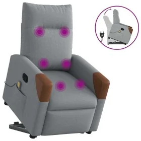 Sillón de masaje reclinable de pie de tela gris claro de , Sillones - Ref: Foro24-3324014, Precio: 289,53 €, Descuento: %