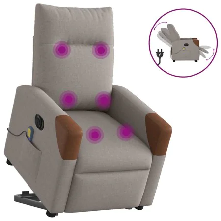 Sillón de masaje eléctrico reclinable elevable tela taupé von , Sessel - Ref: Foro24-3324035, Preis: 340,18 €, Rabatt: %