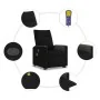 Sillón reclinable de masaje elevable tela negro de , Sillones - Ref: Foro24-3324061, Precio: 289,37 €, Descuento: %