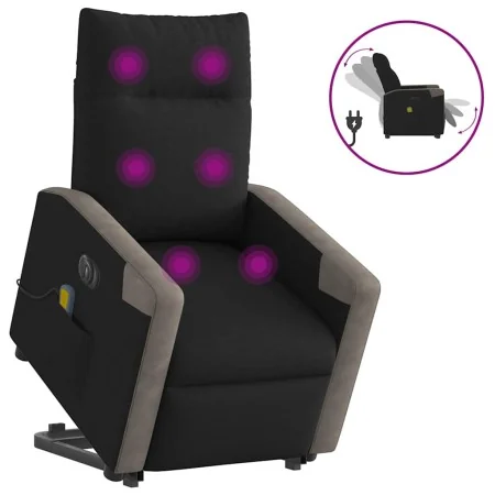 Sillón de masaje eléctrico reclinable elevable tela negro de , Sillones - Ref: Foro24-3324107, Precio: 337,89 €, Descuento: %