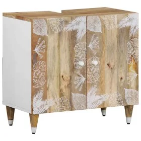 Armario de lavabo para baño madera maciza de mango 62x33x58 cm de , Muebles de baño - Ref: Foro24-4018683, Precio: 116,20 €, ...