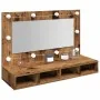 Mueble con espejo y LED madera vieja 90x31,5x62 cm de , Tocadores de baño - Ref: Foro24-857005, Precio: 81,76 €, Descuento: %