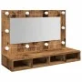 Mueble con espejo y LED madera vieja 90x31,5x62 cm de , Tocadores de baño - Ref: Foro24-857005, Precio: 81,76 €, Descuento: %