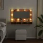 Mueble con espejo y LED madera vieja 90x31,5x62 cm de , Tocadores de baño - Ref: Foro24-857005, Precio: 81,76 €, Descuento: %