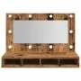 Mueble con espejo y LED madera vieja 90x31,5x62 cm de , Tocadores de baño - Ref: Foro24-857005, Precio: 81,76 €, Descuento: %