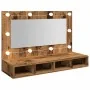 Mueble con espejo y LED madera vieja 90x31,5x62 cm de , Tocadores de baño - Ref: Foro24-857005, Precio: 81,76 €, Descuento: %