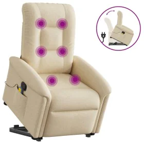Silla de masaje reclinable de pie de tela color crema de , Sillones - Ref: Foro24-3303272, Precio: 325,08 €, Descuento: %