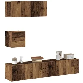 Conjunto de mueble de TV 4 piezas montado la pared madera vieja de , Muebles TV - Ref: Foro24-3329155, Precio: 148,20 €, Desc...