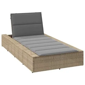 Tumbona con cojín flotante ratán sintético beige by , Loungers - Ref: Foro24-4104205, Price: 246,82 €, Discount: %