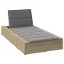 Tumbona con cojín flotante ratán sintético beige de , Tumbonas - Ref: Foro24-4104205, Precio: 246,82 €, Descuento: %