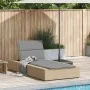 Tumbona con cojín flotante ratán sintético beige de , Tumbonas - Ref: Foro24-4104205, Precio: 246,82 €, Descuento: %