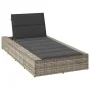 Tumbona con cojín flotante ratán sintético gris de , Tumbonas - Ref: Foro24-4104207, Precio: 245,79 €, Descuento: %