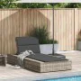 Tumbona con cojín flotante ratán sintético gris de , Tumbonas - Ref: Foro24-4104207, Precio: 245,79 €, Descuento: %