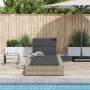 Tumbona con cojín flotante ratán sintético gris de , Tumbonas - Ref: Foro24-4104207, Precio: 245,79 €, Descuento: %