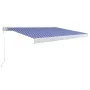 Toldo de carrete manual azul y blanco 350x250 cm de vidaXL, Toldos - Ref: Foro24-3052671, Precio: 789,84 €, Descuento: %